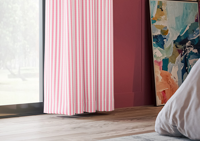 Lace Stripes, Lipstick Pink - Made to Measure Curtains - Image 5